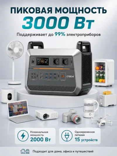 Внешний аккумулятор ST2000（480000mAh）, 2000 Вт, серебристый, ST2000（480000mAh）
